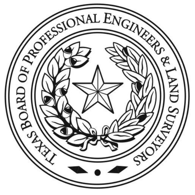 Engineering firm licensed by the Texas Board of Professional Engineers and Land Surveyors